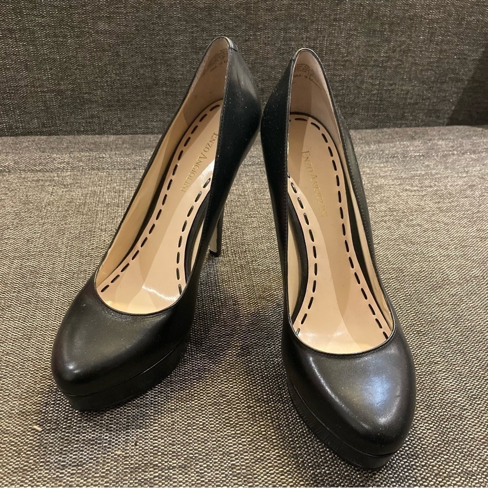 ENZO ANGIOLINI Sz  9 Classic With Platform 5” Heels Pumps Leather Shoes